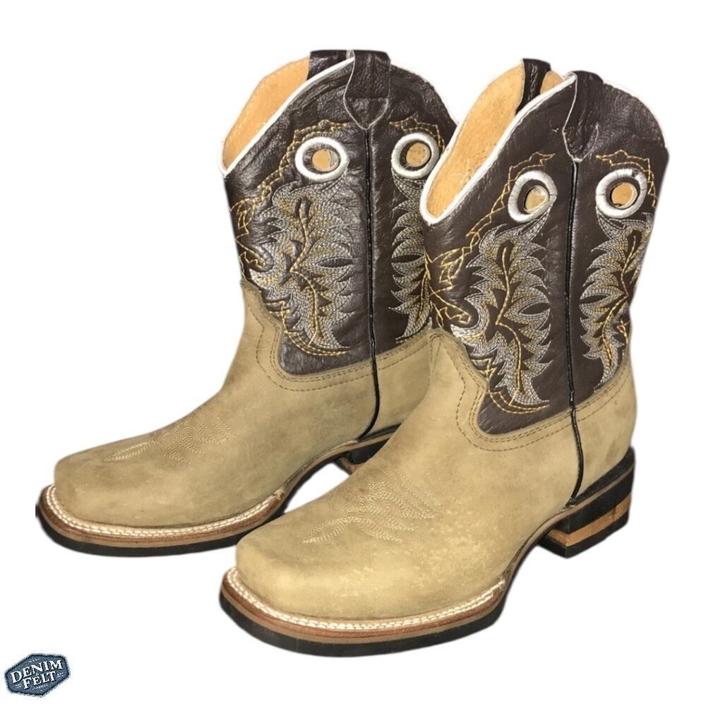 Old Corral Men’s Tan/Light Brown Suede Leather Top Cowboy Western Boots | NEW